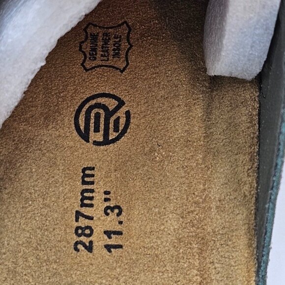 Suede Leather Clogs Men 10.5 / Women 12 Army Green Cork Footbed Comfort - Picture 8 of 9